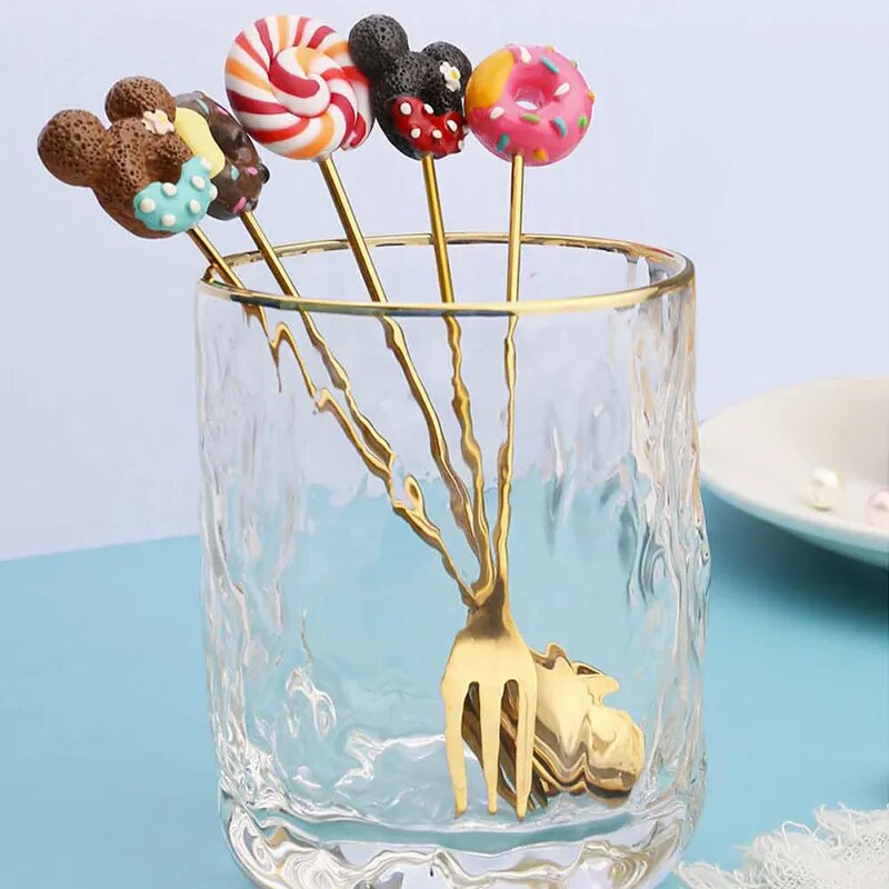 1PCS Stainless Steel Donuts Candy Spoon Forks/spoons