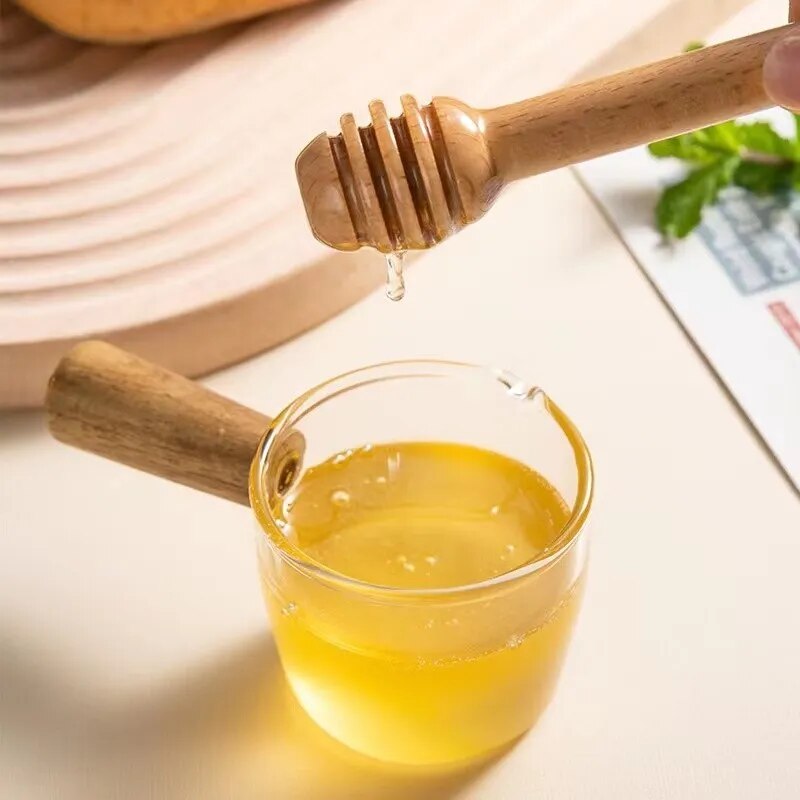 Practical Long Handle Wood Honey Spoon Mixing Stick